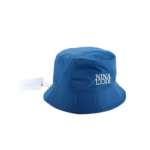 Nina Ricci Women's Small Blue Water Repellant Bucket Embroidered Cotton Hat NWT - Picture 8 of 8